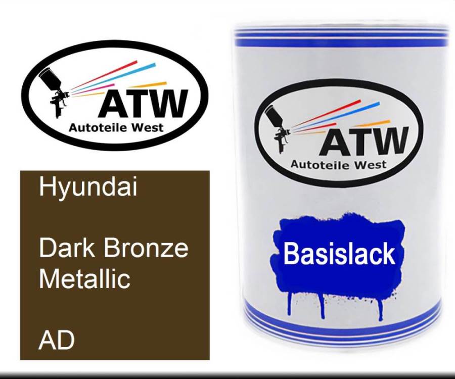 Hyundai, Dark Bronze Metallic, AD: 500ml Lackdose, von ATW Autoteile West.